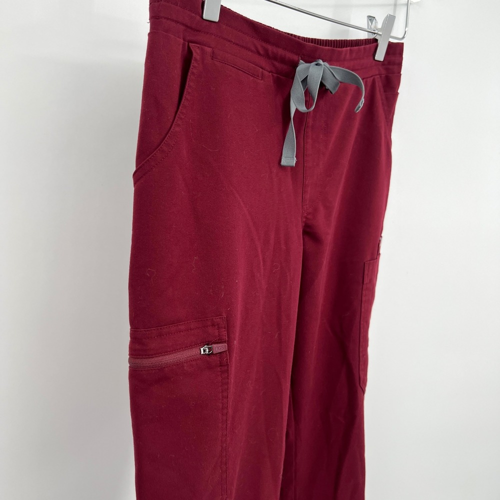 FIGS Yola Skinny High Waisted Scrub Pants Cranberry Red Size XS/P - Picture 5 of 10